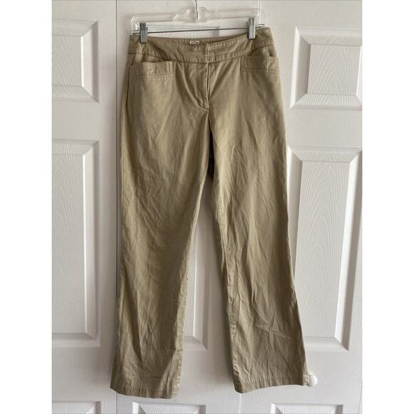 Claudia Ev Khaki Chino Straight Leg Pants Size‎ 2 Career - Picture 1 of 5